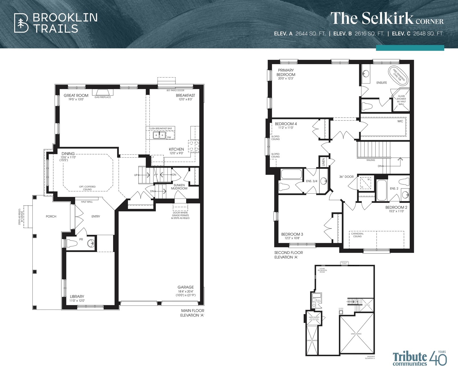 Tri Brooklin Double Car Garage Homes 2 Floor Plan