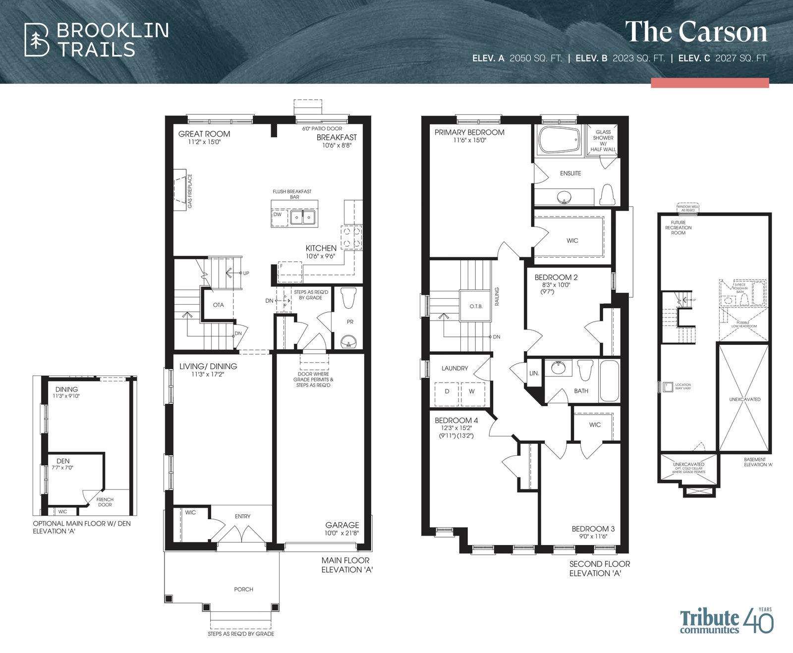 Tri Brooklin Single Car Garage Homes 1 Floor Plan